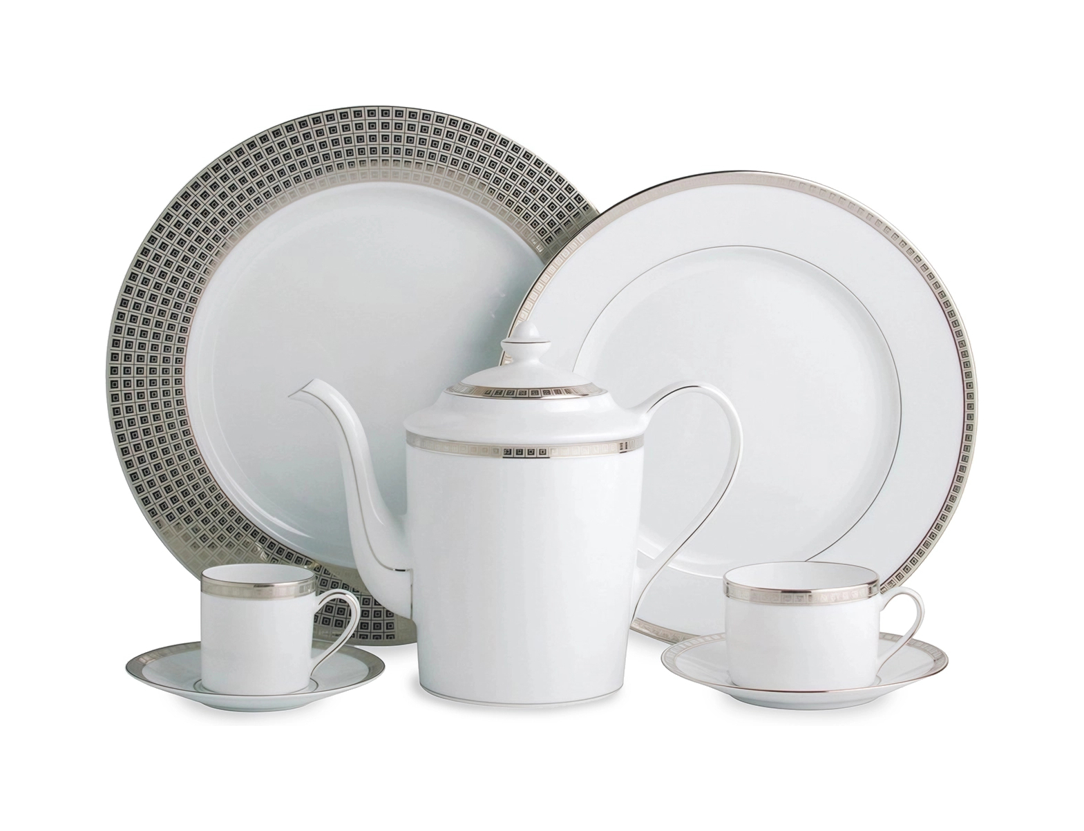 Чайная чашка с блюдцем ATHENA PLATINE 150 мл фарфор платина Bernardaud 0448/91