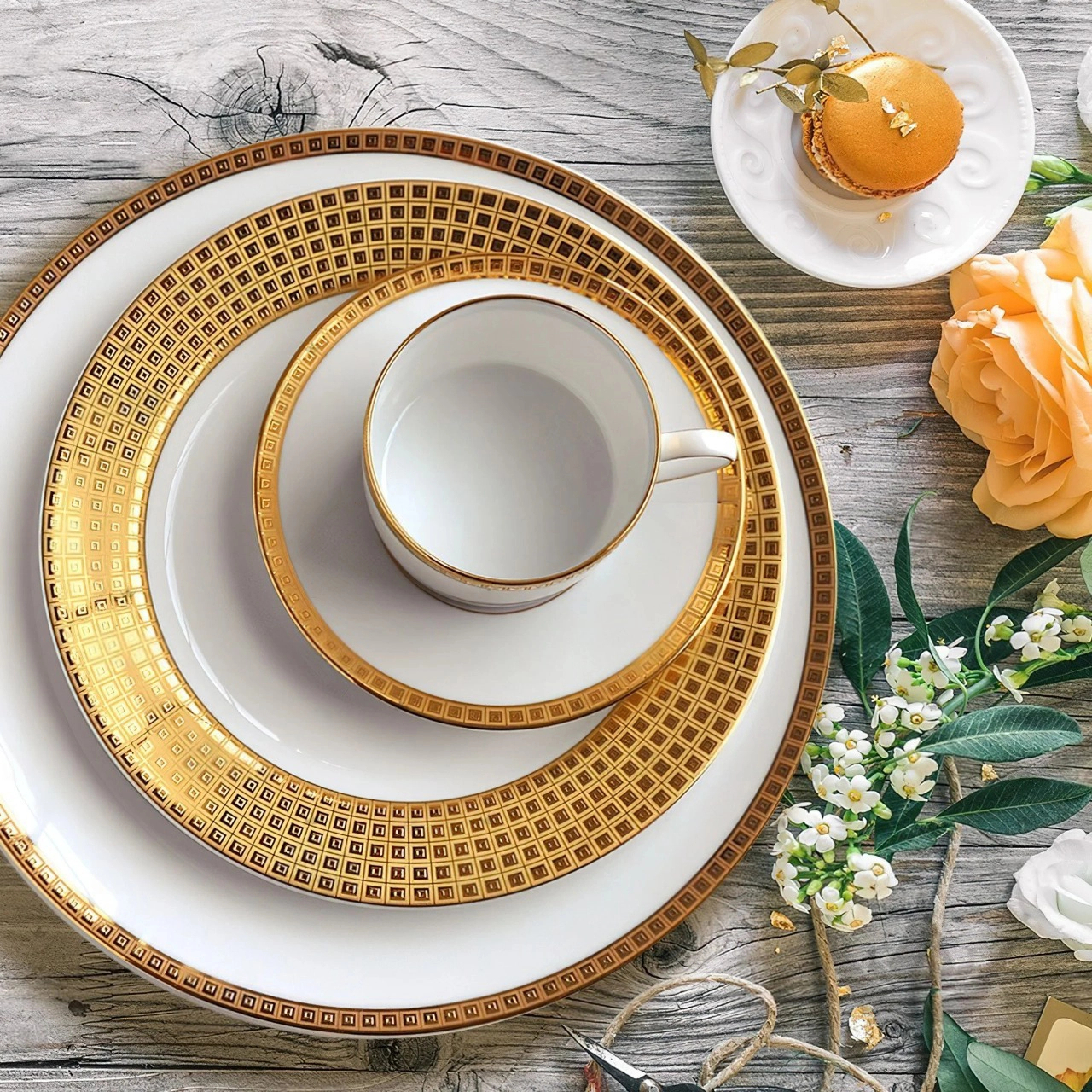 Чайная чашка с блюдцем ATHENA GOLD 150 мл фарфор золото Bernardaud 0467/91