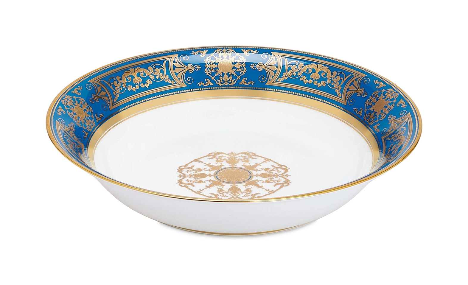 Блюдо круглое глубокое AUX ROIS 24 см фарфор синее золото Bernardaud 0485/21265