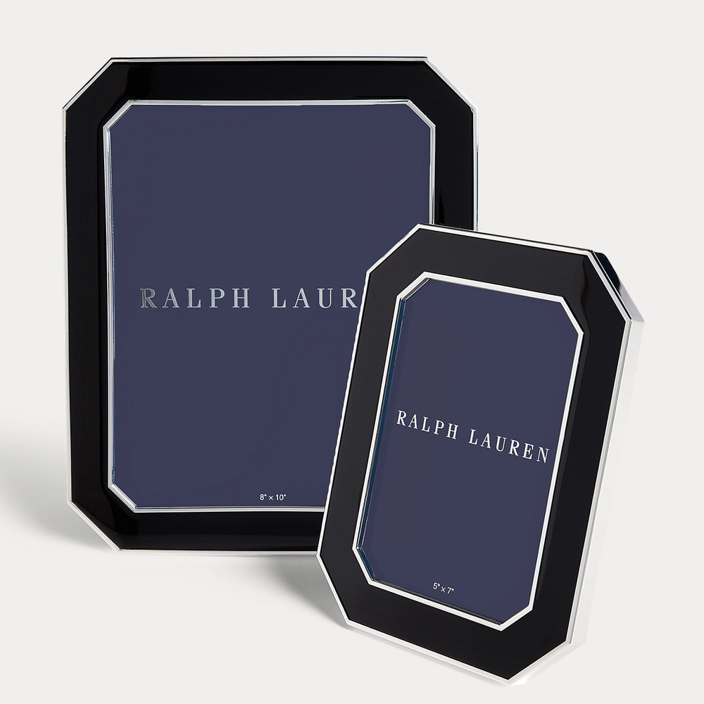 Фоторамка Ralph Lauren Home Becker 20x25 посеребренная латунь и эмаль