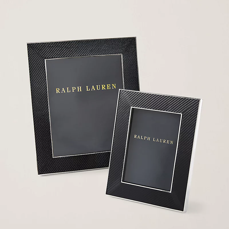 Фоторамка Ralph Lauren Home Sutton 20x25 карбон и посеребренная латунь
